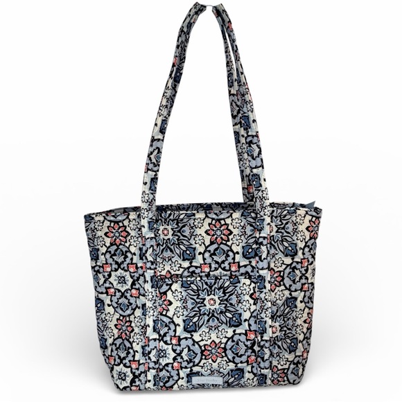Vera Bradley Handbags - Vera Bradley Blue and Pink Floral Quilted Tote Bag